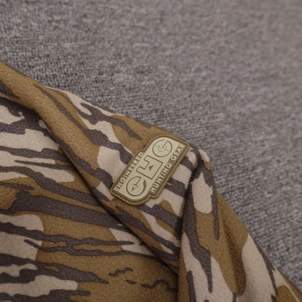 CHG Elite Jacket Mens Medium Brown Camo Fleece Full Zip Mossy Oak Bottomland